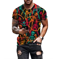 personalized chic clothes for men and women fashion avant garde t shirt 3d skull print beautiful minimalist style round neck tee