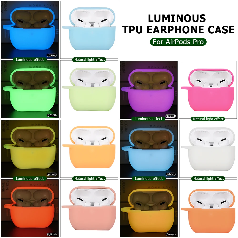 Светящийся Мягкий силиконовый чехол для Airpods 3 Apple AirPods Pro 2 1 светящийся ночью в