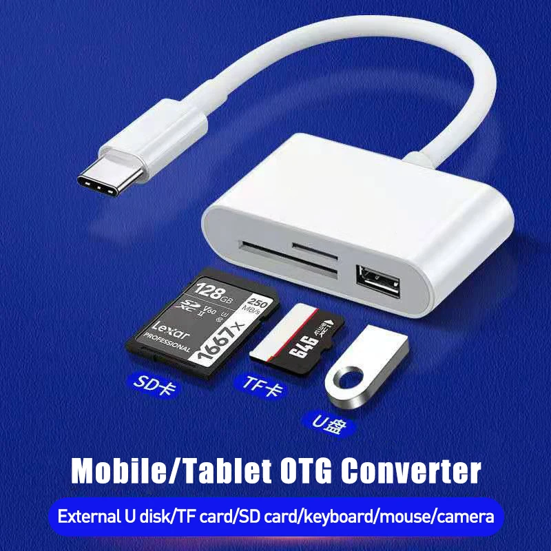 Type C Micro USB OTG кардридер кабель 3 в 1 SD/TF коннектор передача данных флэш-накопитель