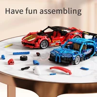 puzzle racing series assembled small particles pull back car difficult mechanical assembly model childrens building block gift