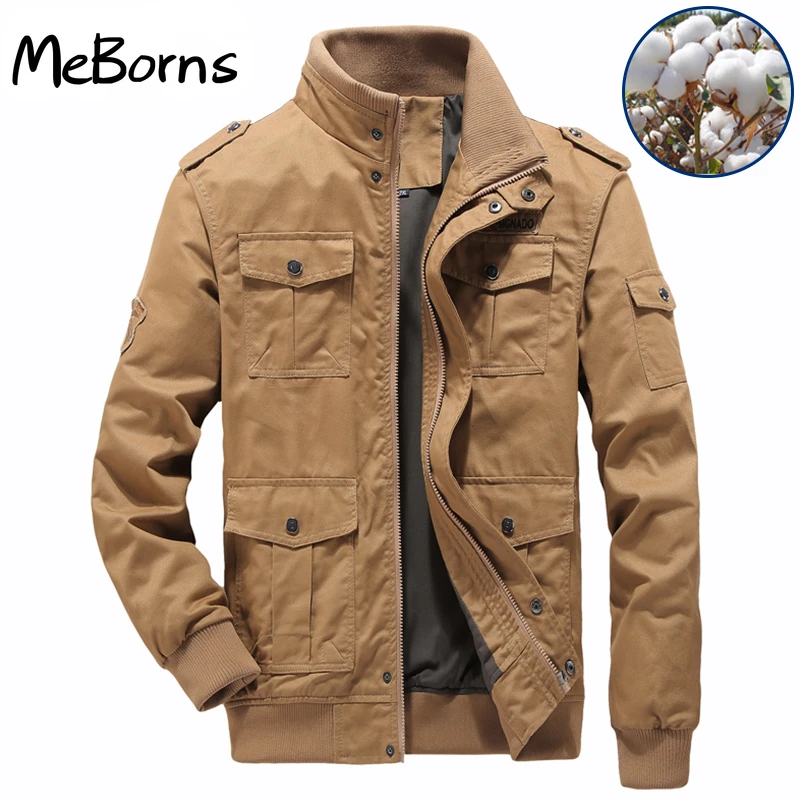 

2022 Men Winter Casual Warm Thick Fleece Bomber Jacket Mens Military Cotton Jackets Men New Autumn Cargo Jacket Windbreaker Coat