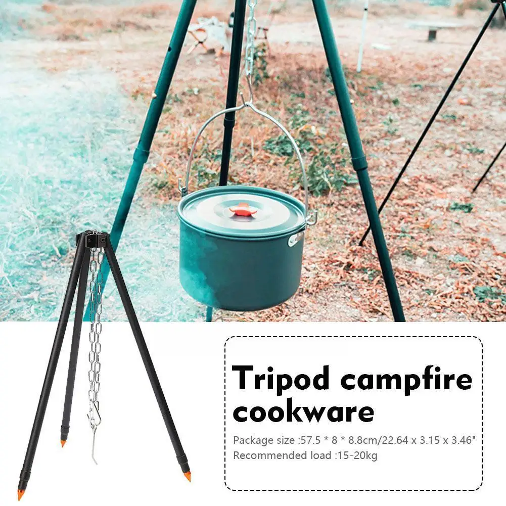 

Portable Tripod Campfire Cookware Camping Picnic Cooking Support Stand Outdoor Grill Bonfire Cooking Rack P P3d3