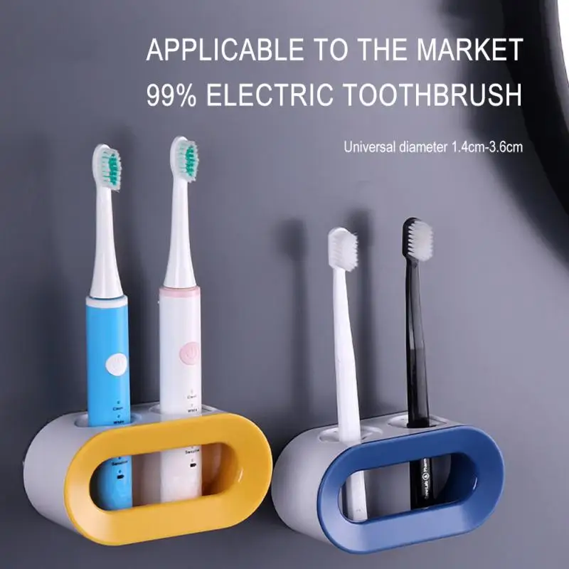 

Self-adhesive Electric Toothbrush Holder Quick Drying Upgrade Toothbrush Holder Wall Double Hole Home Bathroom Organizer