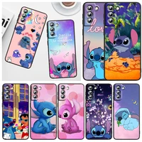 stitch little monster for samsung galaxy s22 s21 s20 fe ultra pro lite s10 5g s10e s9 s8 plus s7 edge black phone case