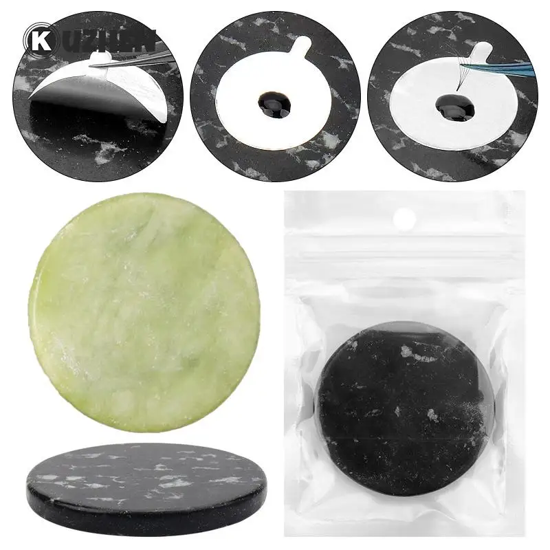 

Eyelash Grafting Gasket Round Pallet Jade Stone Eyelash Extension Glue Pallet Holder Pad For Eyelash Extensions Tools