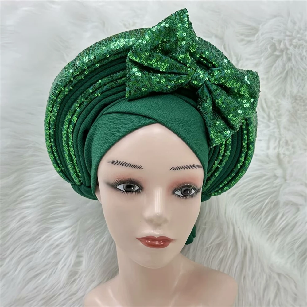 Африканский головной убор женский с блестками Sego новейший дизайн королевский