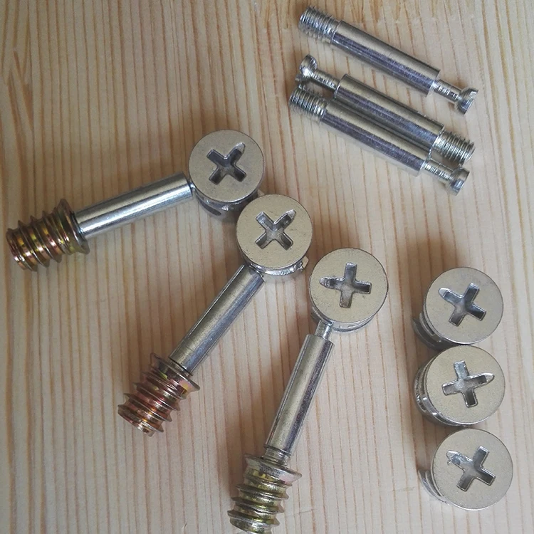 50pcs 3in1 m640 furniture screw assembled pieces kitchen cabinet connectors hammer nut and bolt set nut sock woodworking free global shipping