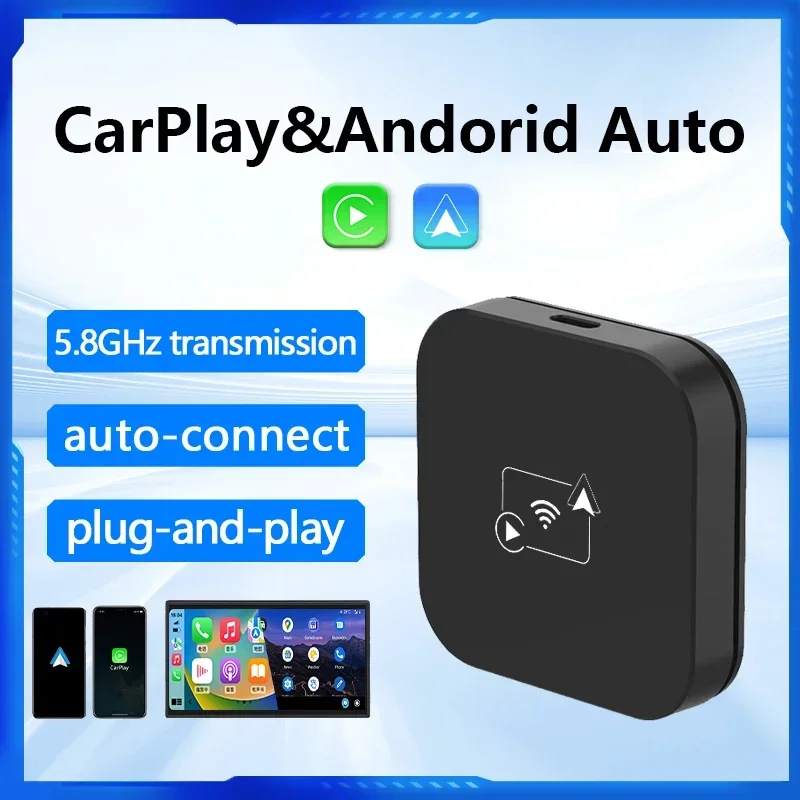 2в1 GPS MP5 Box Проводной для беспроводной CarPlay и Android Auto 5 ГГц WiFi5 Скорость передачи Plug and