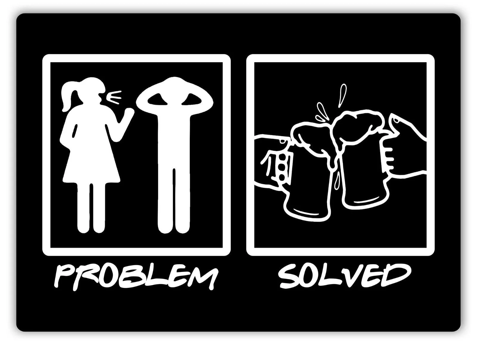 

Problem Solved Beer -Metal Wall Sign Plaque Art- Drink Alcohol Lager Wife Pub(Visit Our Store, More Products!!!)