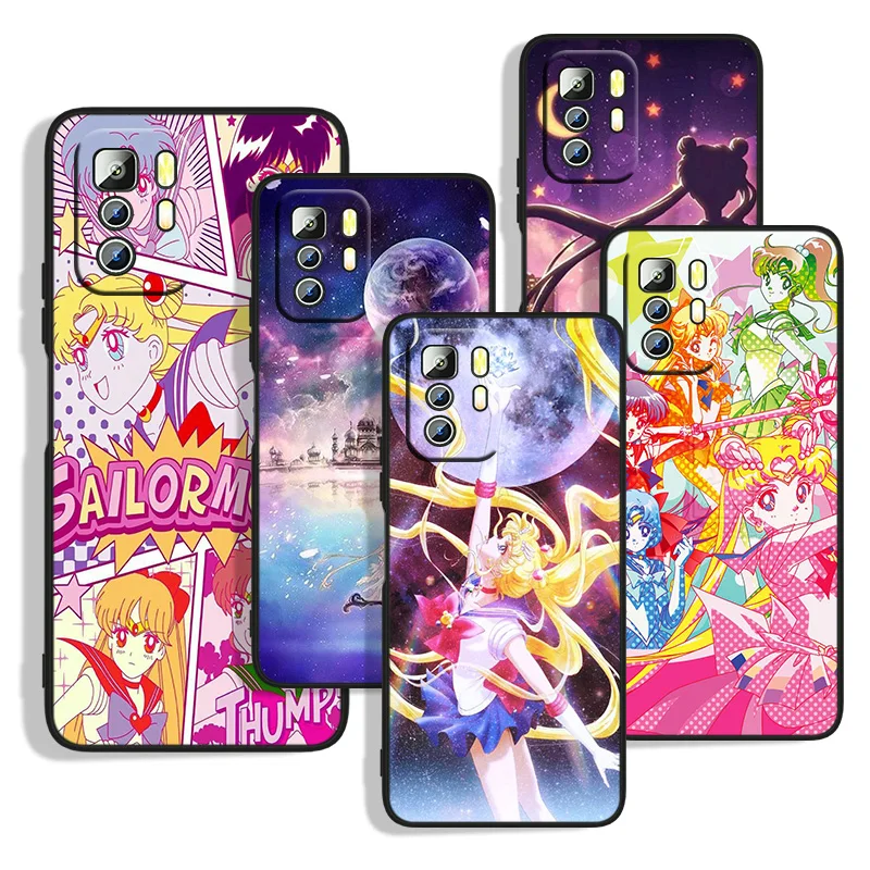 Силиконовый черный мягкий чехол для телефона милый Сейлор Мун Xiaomi Redmi Note 11S 11T 11 10S