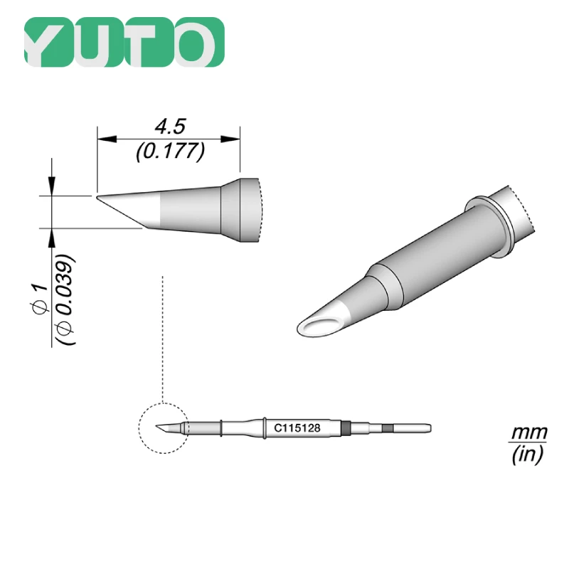 

Сварочные наконечники YUTO C115 для JBC C115101/112/118 Sugon T26 T26D