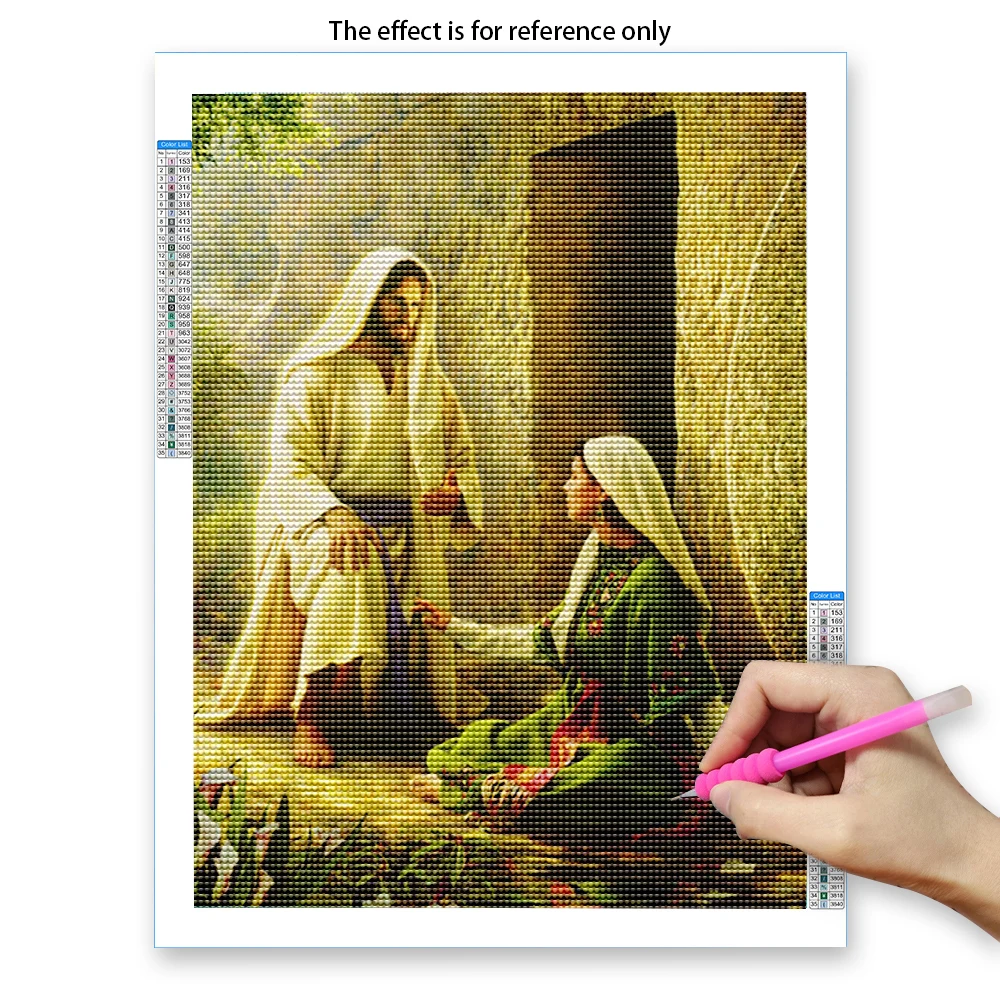 Алмазная 5D картина сделай сам мозаика с изображением Иисуса полная выкладка