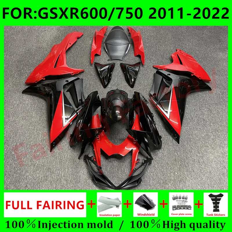 

Fairing kit for GSXR600 750 GSXR 600 GSX-R750 K11 2011 2012 2013 2014 2015 2016 2017 2018 2019 2020 2021 Fairings set red black