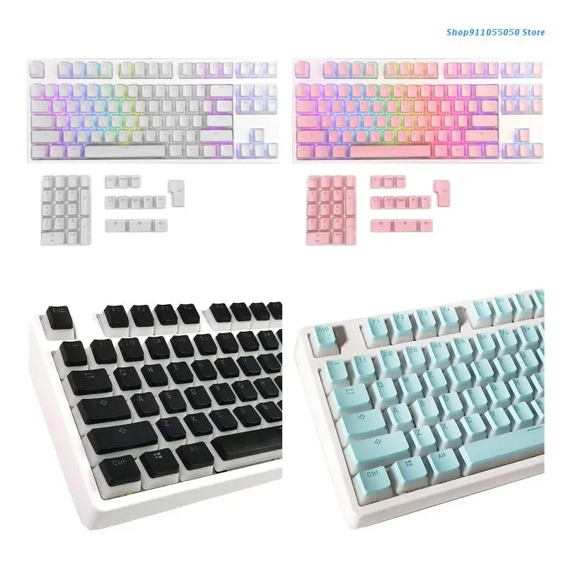 

C5AB PBT Keycaps OEM Pudding 116-Key Keycap RGB Two-Color Translucent Key ISO Enter for 61/68/84/87/104/108/ Keyboard