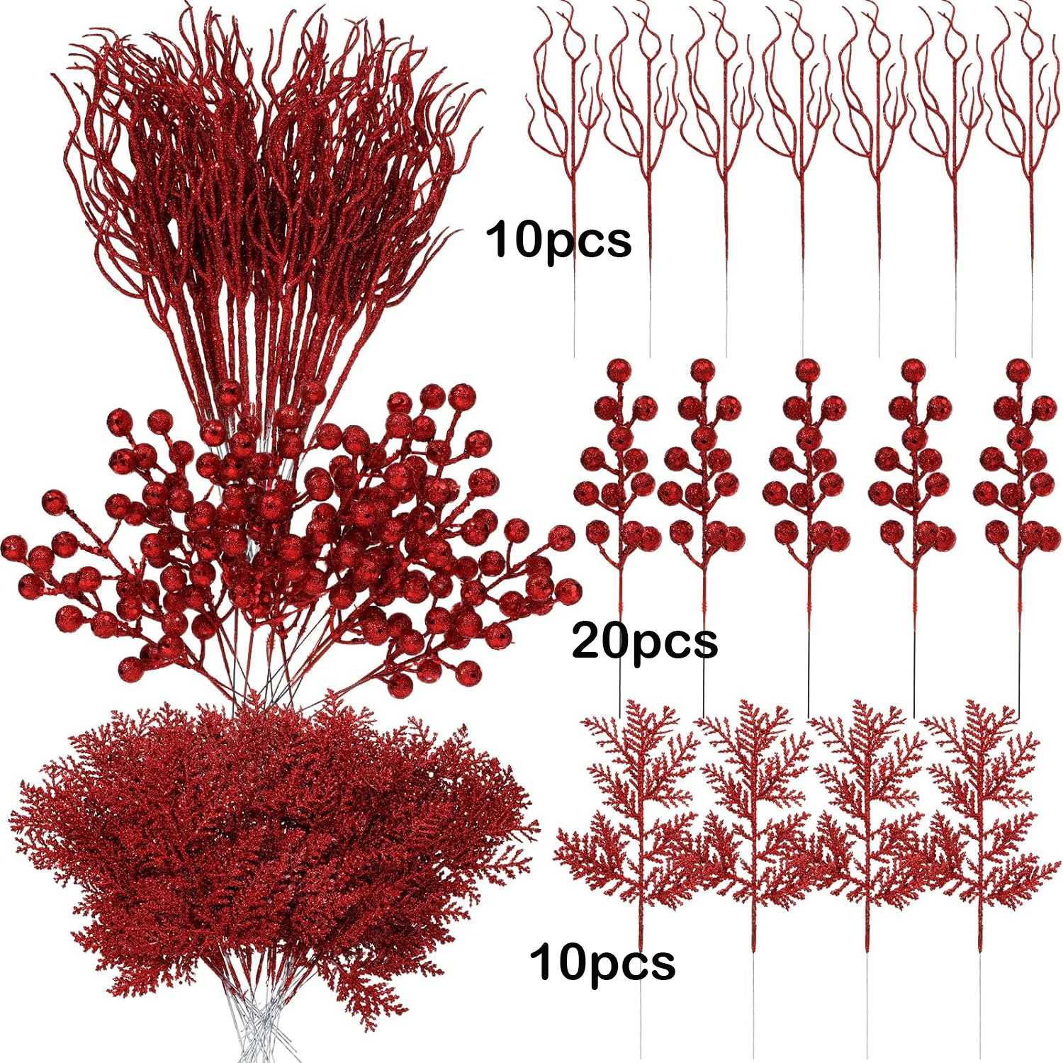 

Yannew Искусственные веточки с ягодами 40 шт.
