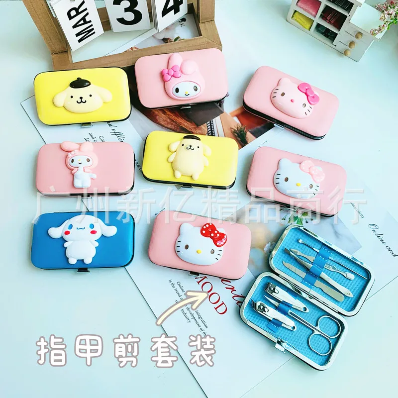 

Original Cinnamoroll Nail Clipper Set Pu Beauty Manicure Tweezers Set Student Dormitory Portable Nail Clipper Combination