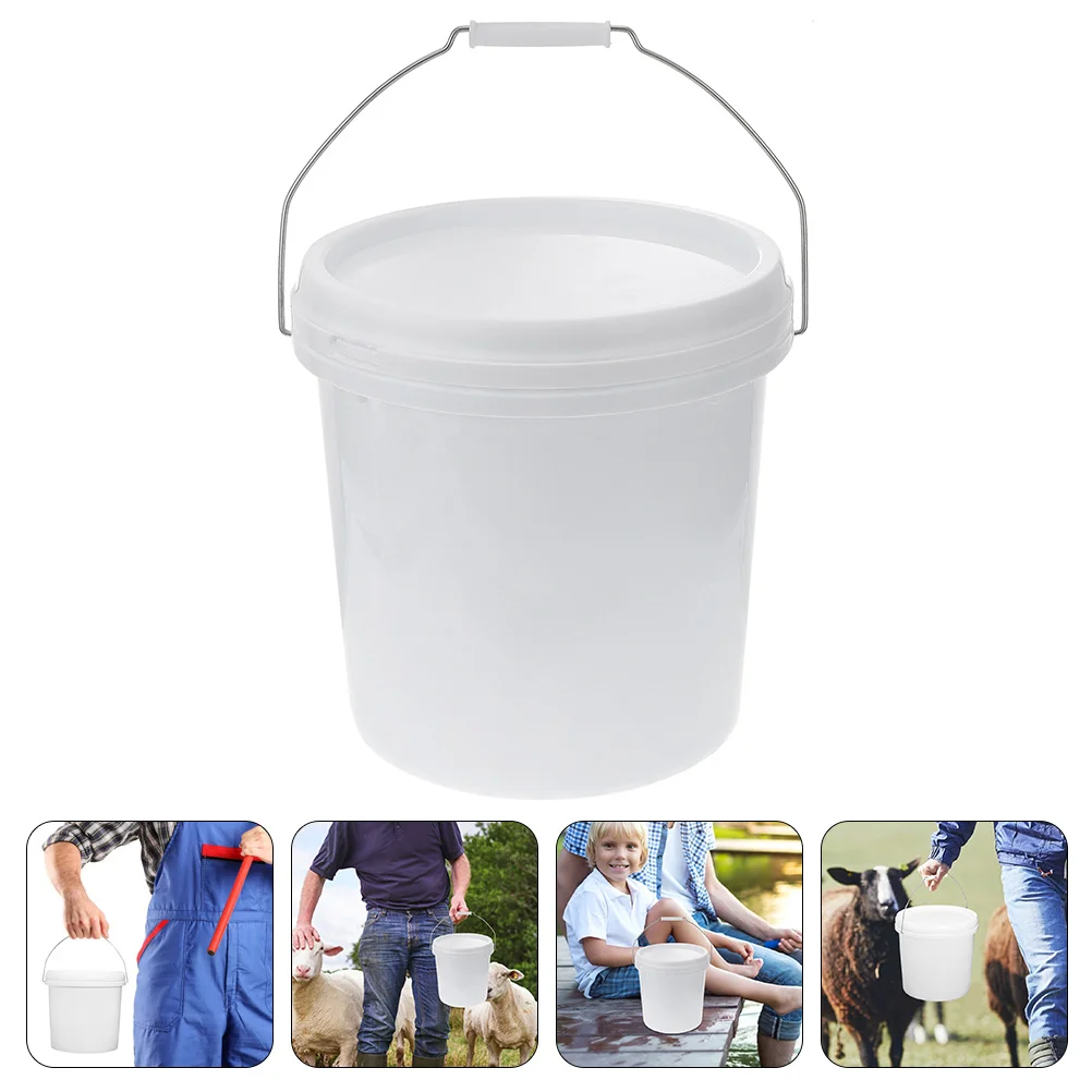 

Bucket Gallon Small Plastic White Buckets Ice Pet Food Storage Containers Dog Pail Mini Gifts