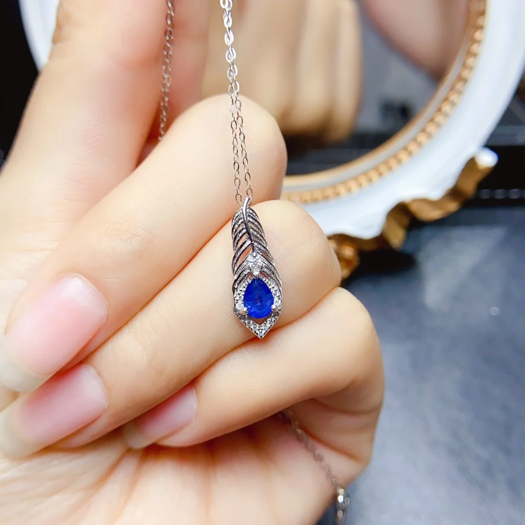 Женское Ожерелье с перьями FS серебро 925 пробы натуральным