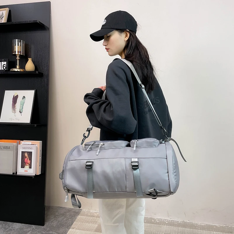 Double Shoulder Travel Bag Large Capacity Luggage Bag New Men And Women Travel On Campus Dry And Wet Separation Storage Bag M606