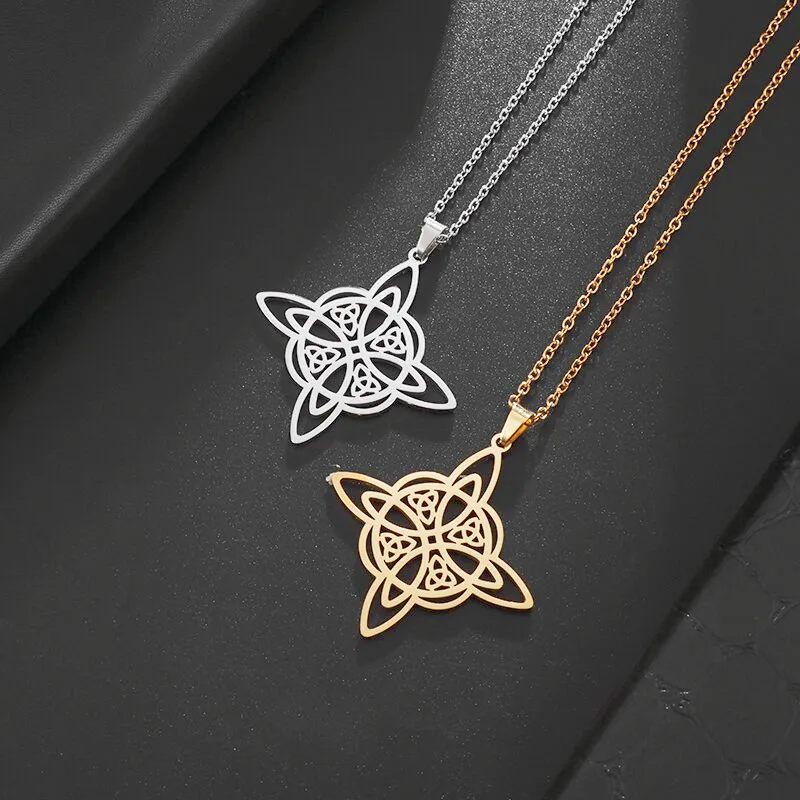 

Witchcraft Witch Knot Necklace Stainless Steel Irish Celtic Knot Supernatural Amulet Magical Jewelry Gift for Girls