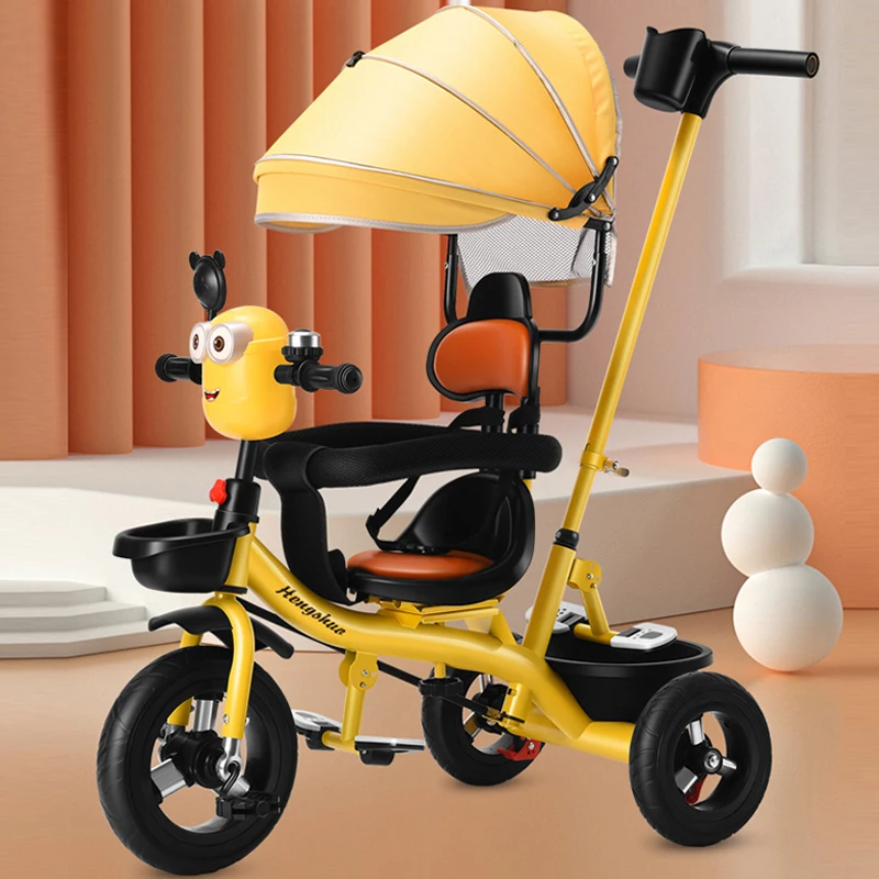 Multifunction Children's Tricycle Folding Three Wheels Stroller Kids Bicycle Rotating Seat Baby Car Gift For1-6years old