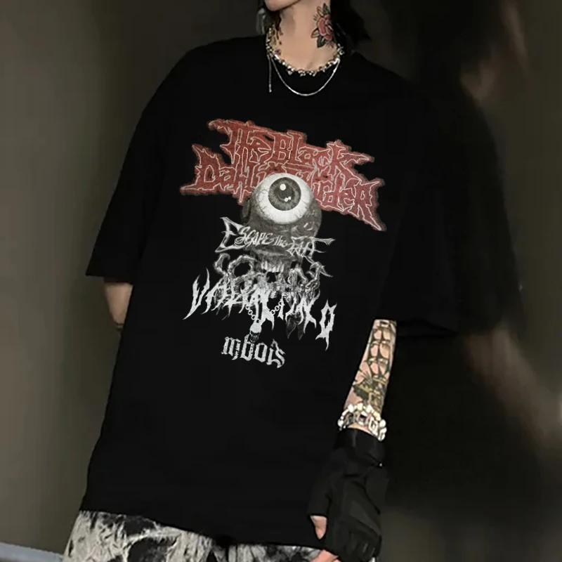 

Women's T-shirt Streetwear Y2K Tops Oversized T-shirt Harajuku Evil Eye Printed Tshirt Summer Short Sleeve Tees Shirt Clothes