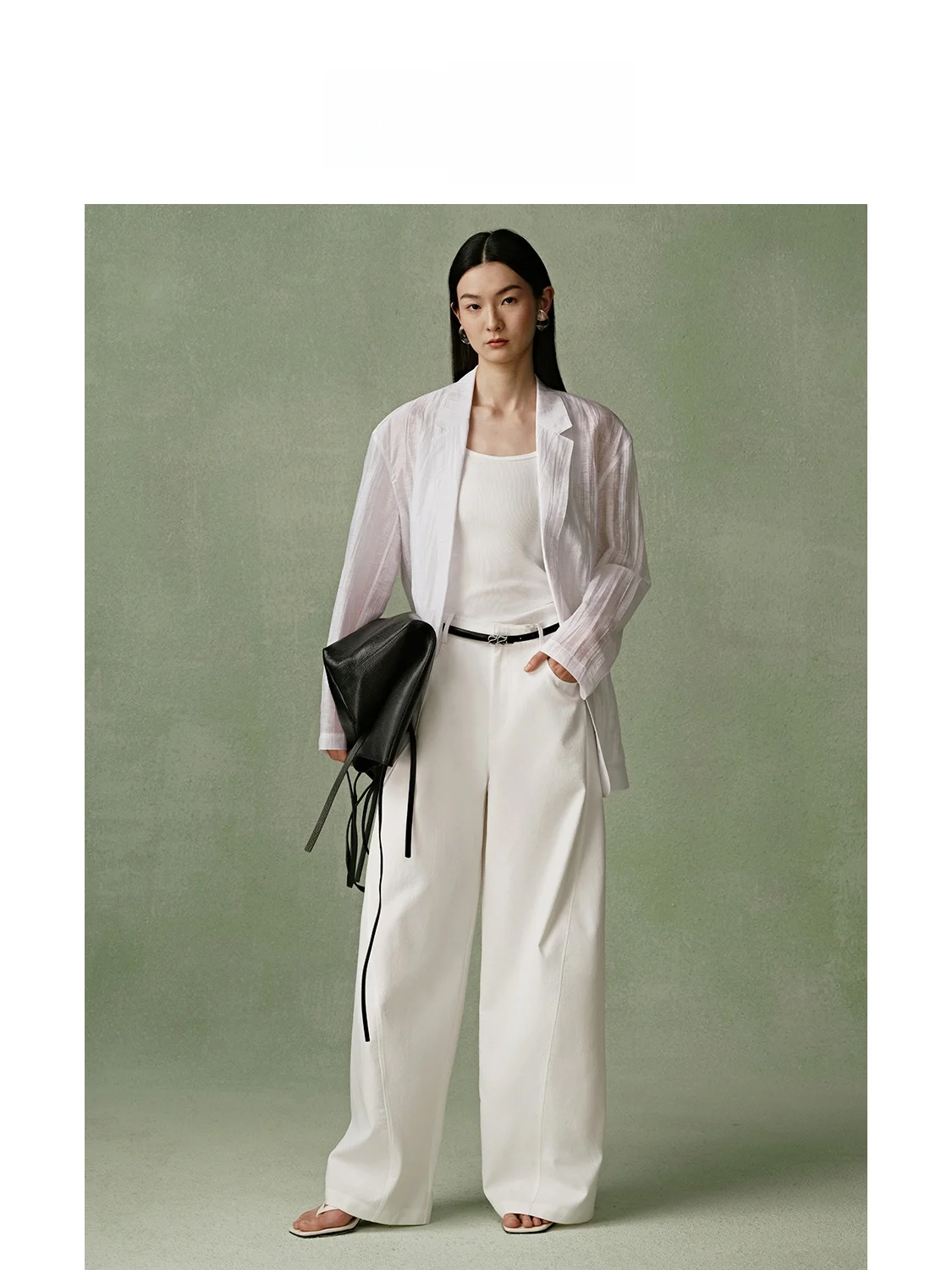 Скидка 20% за 2 шт. | Zhi Ba Yin Ji плиссированное льняное тонкое пальто для женщин 2024