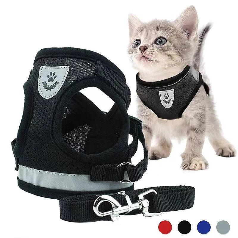 

Dog Harness Vest with Leash For Small Dogs Adjustable Pet Chest Strap Dog Cat Collars Outdoor Walking Lead Leashes XS-XL Harness