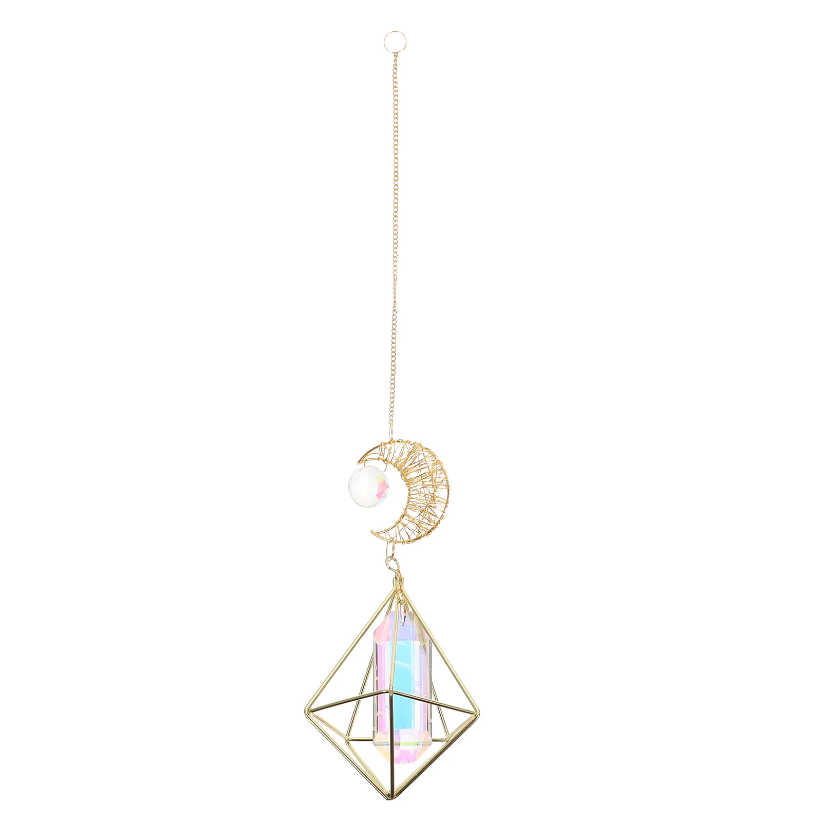

1Pc Glass Pendant Exquisite Garden Hanging Suncatcher Decor Yard Decor (Golden)
