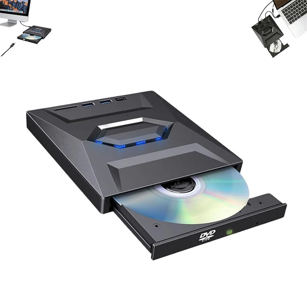 Фото Многофункциональный внешний USB 3.0 Blu-ray плеер 7-в-1 с функцией записи DVD/BD/CD и чтения карт SD/TF для ПК и ноутбуков №1