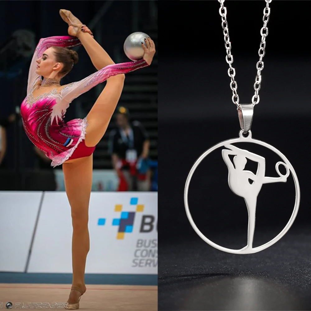 Unift Художественная гимнастика балерина Женская цепочка на шею из нержавеющей