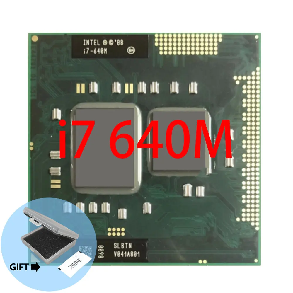 

Intel Core i7-640M i7 640M SLBTN 2.8 GHz Dual-Core Quad-Thread CPU Processor 4W 35W Socket G1 / rPGA988A