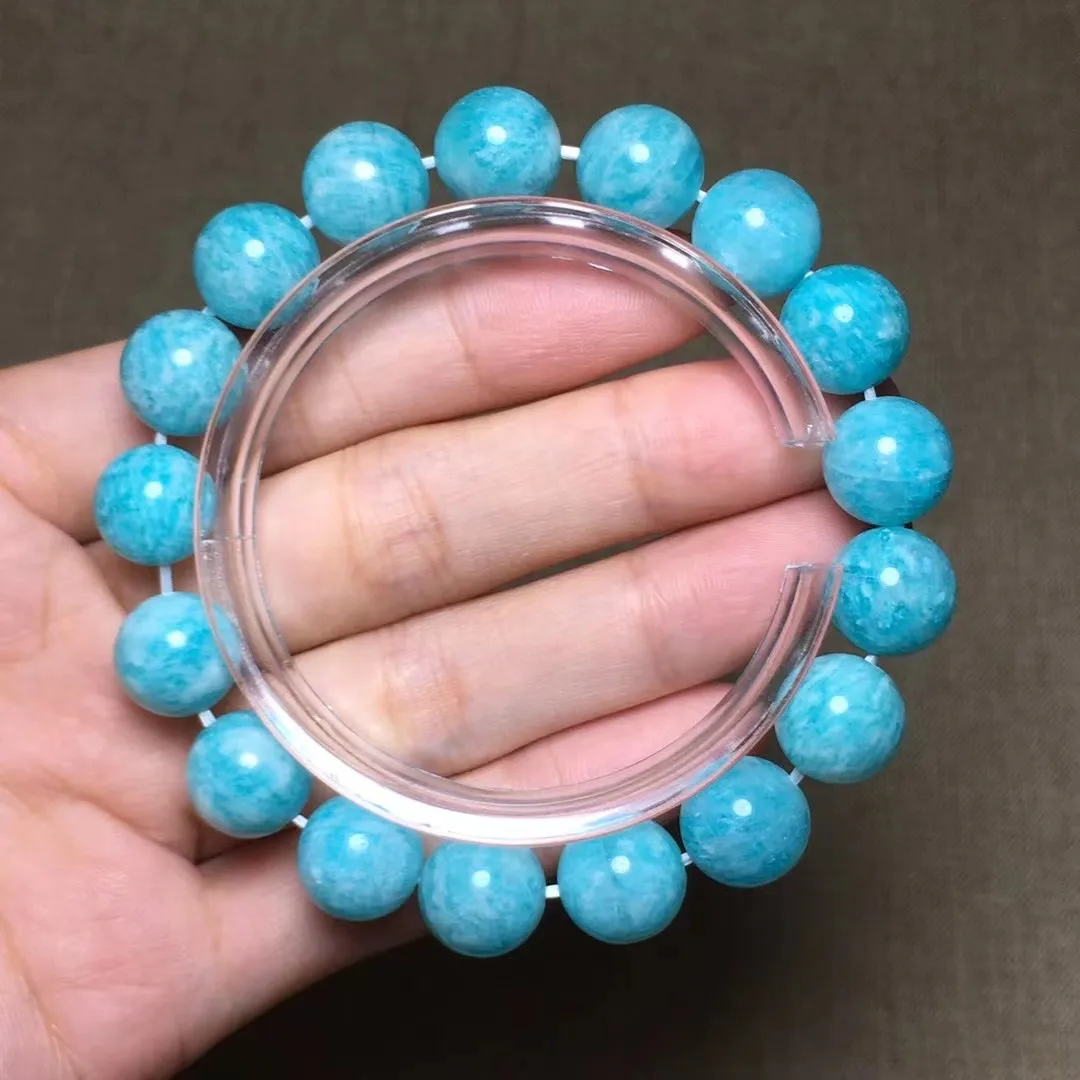 

11mm Natural Amazonite Stone Bracelet For Woman Lady Man Healing Love Gift Blue Crystal Mozambique Gemstone Beads Jewelry AAAAA