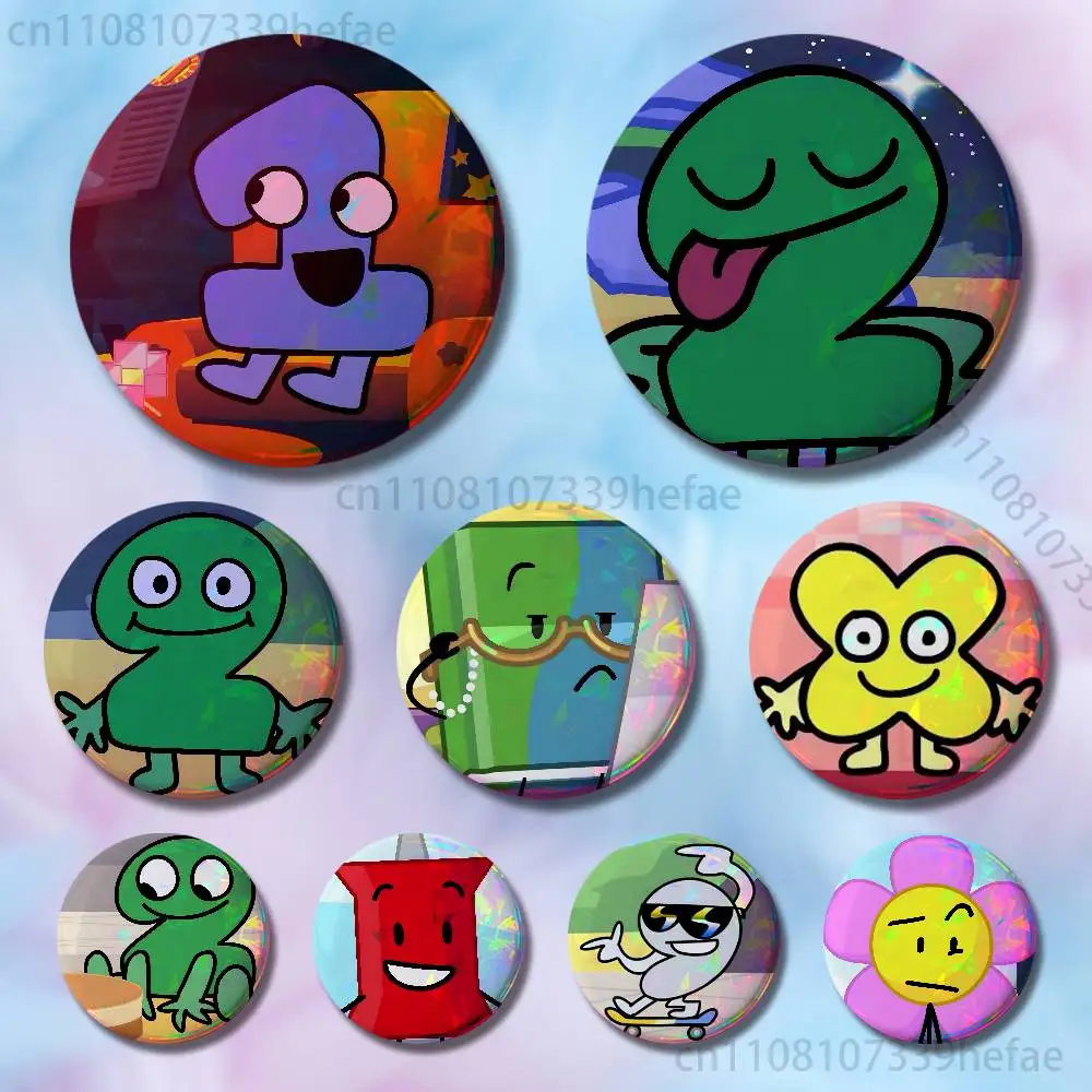 Фото Нагрудный значок B-Battle for Dream I-Island BFDI, круглый, из жести, 44 мм, 32 мм, 58 мм, для декора, подарок №1