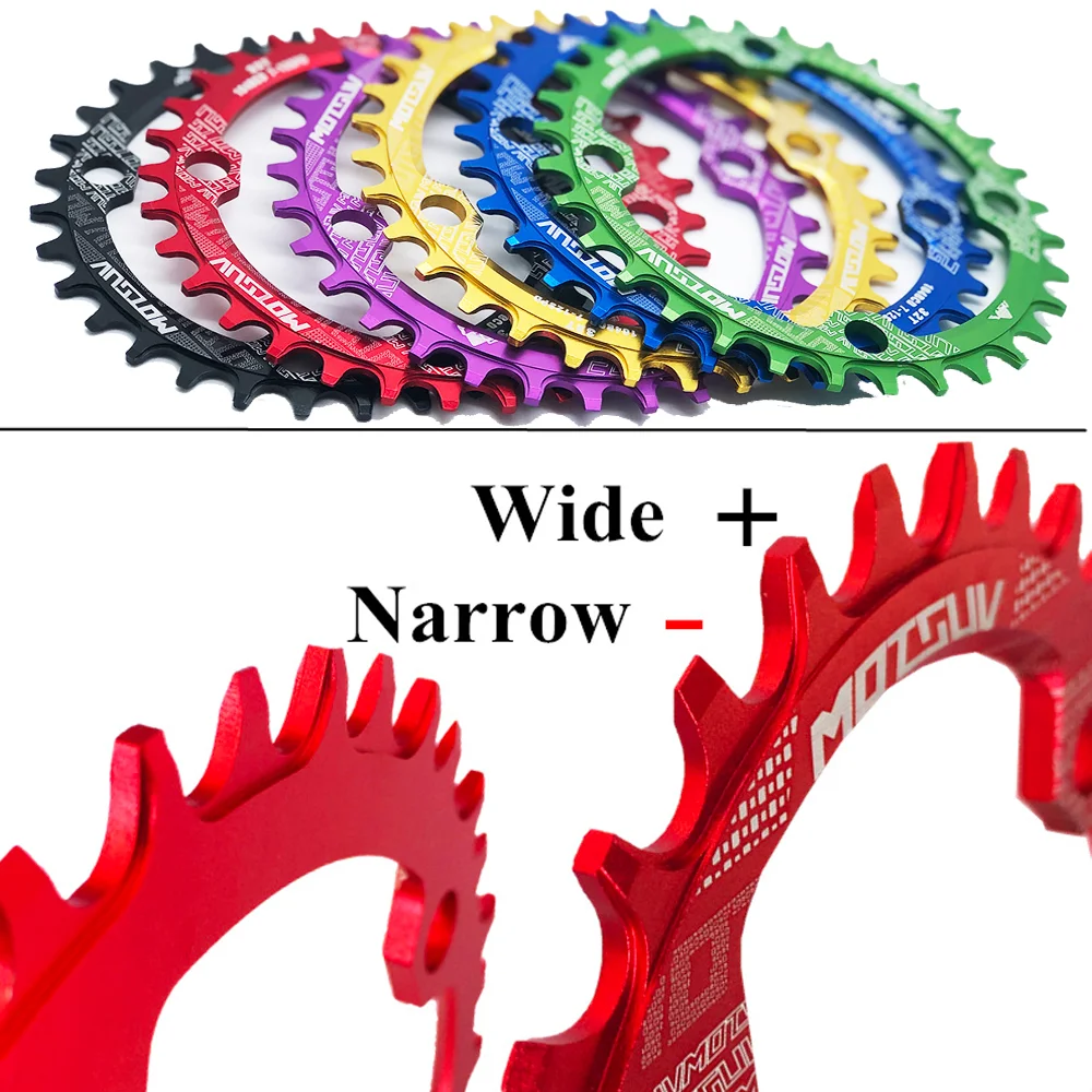 104BCD Narrow Wide Chainring 32T 34T 36T 38T chain ring MTB Mountain bike bicycle crankset Tooth plate Parts(Round Oval) |