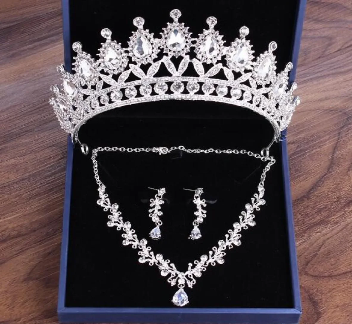 

Designer Jewelry Wedding Party Accessories Bridal Headpieces Crown Necklace Earring Sets Diamond Shiny Headbands Birthday Show