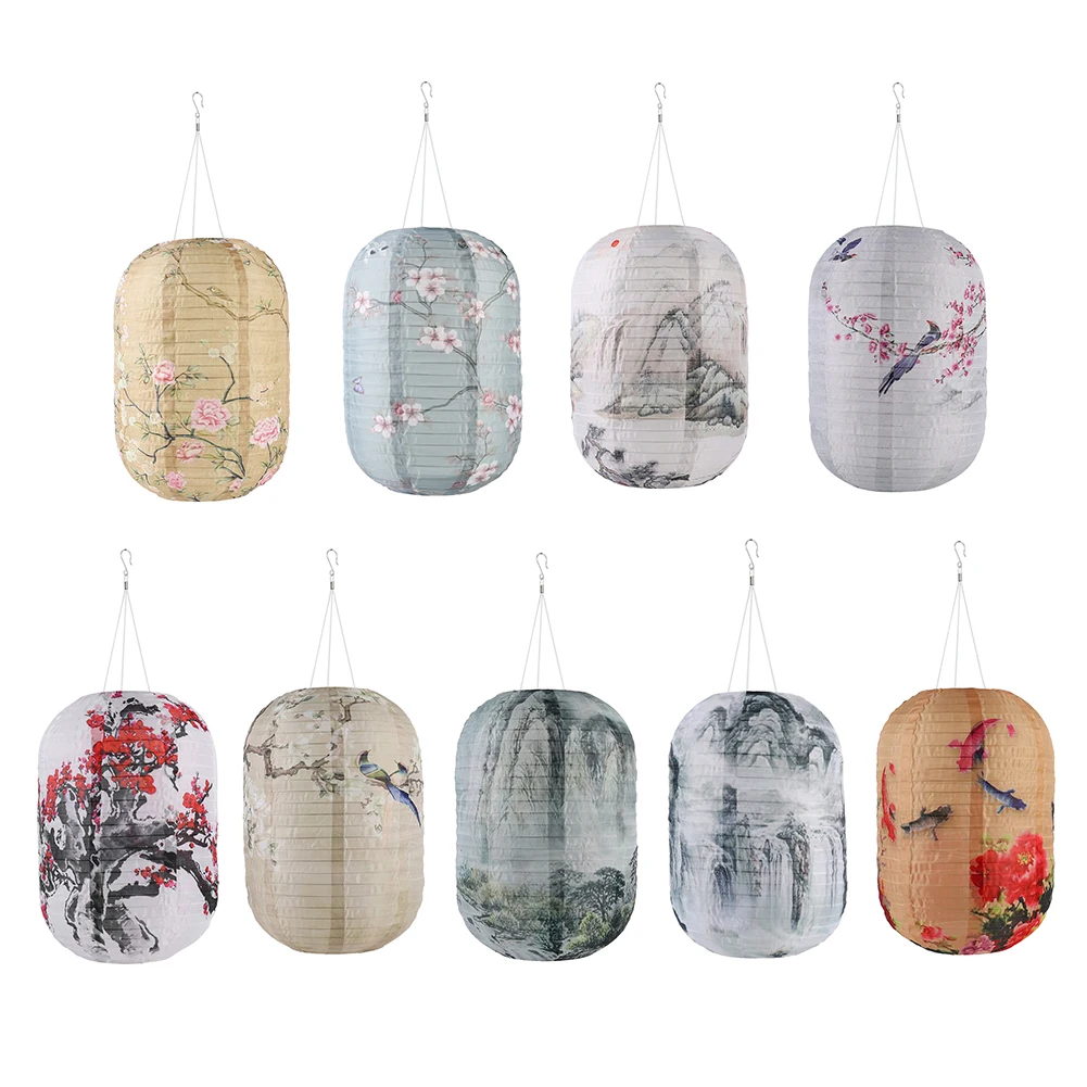 

Водонепроницаемые светодиодные фонари на солнечной батарее 25 см, нейлоновая ткань, китайский японский подвесной светильник для улицы, сада...