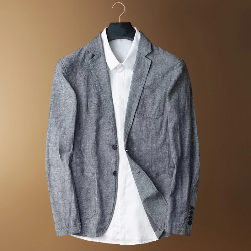 

New arrival fashion Men Summer Cotton Linen Suit Jacket Thin Casual Tide Single Breasted high quality plus size MLXL2XL3XL4XL