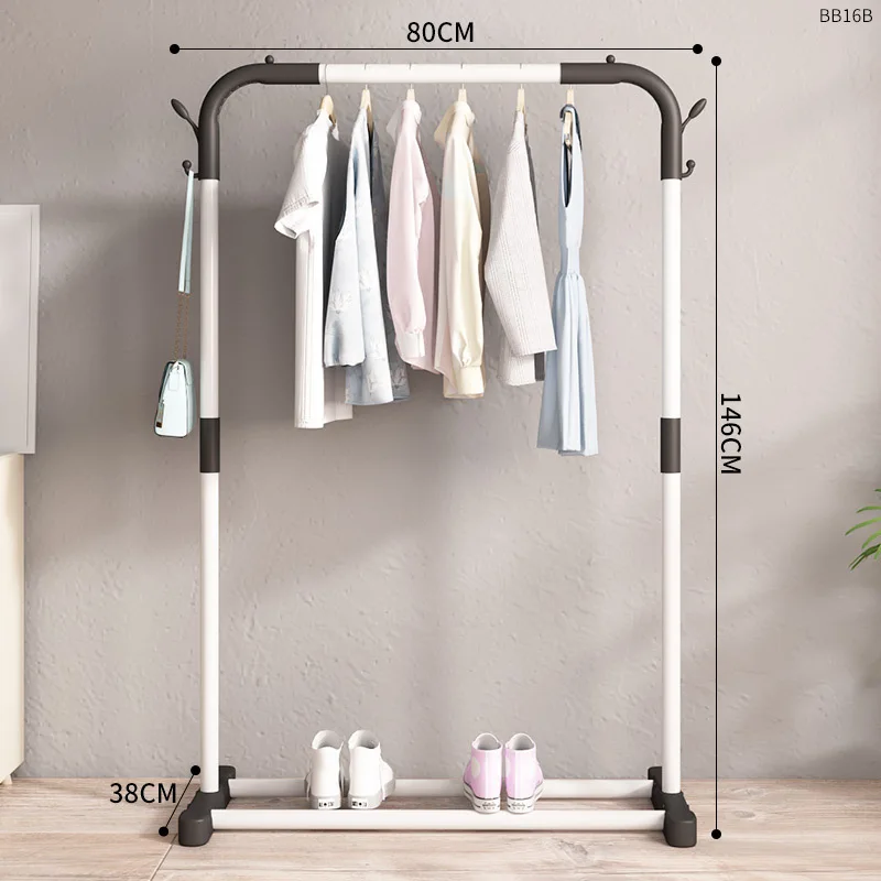 Простая вешалка для одежды напольная складная в спальню балкона бытовая