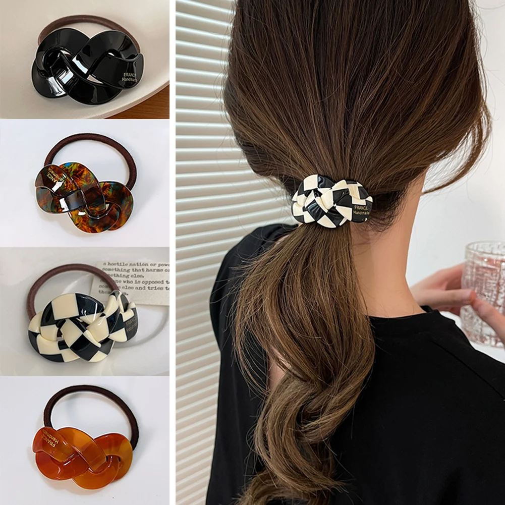 

Fashion Retro Black White Marble Texture Acetic Acid Elastic Hair Bands Hair Ties Hair Accessories For Girls Scrunchies Headband