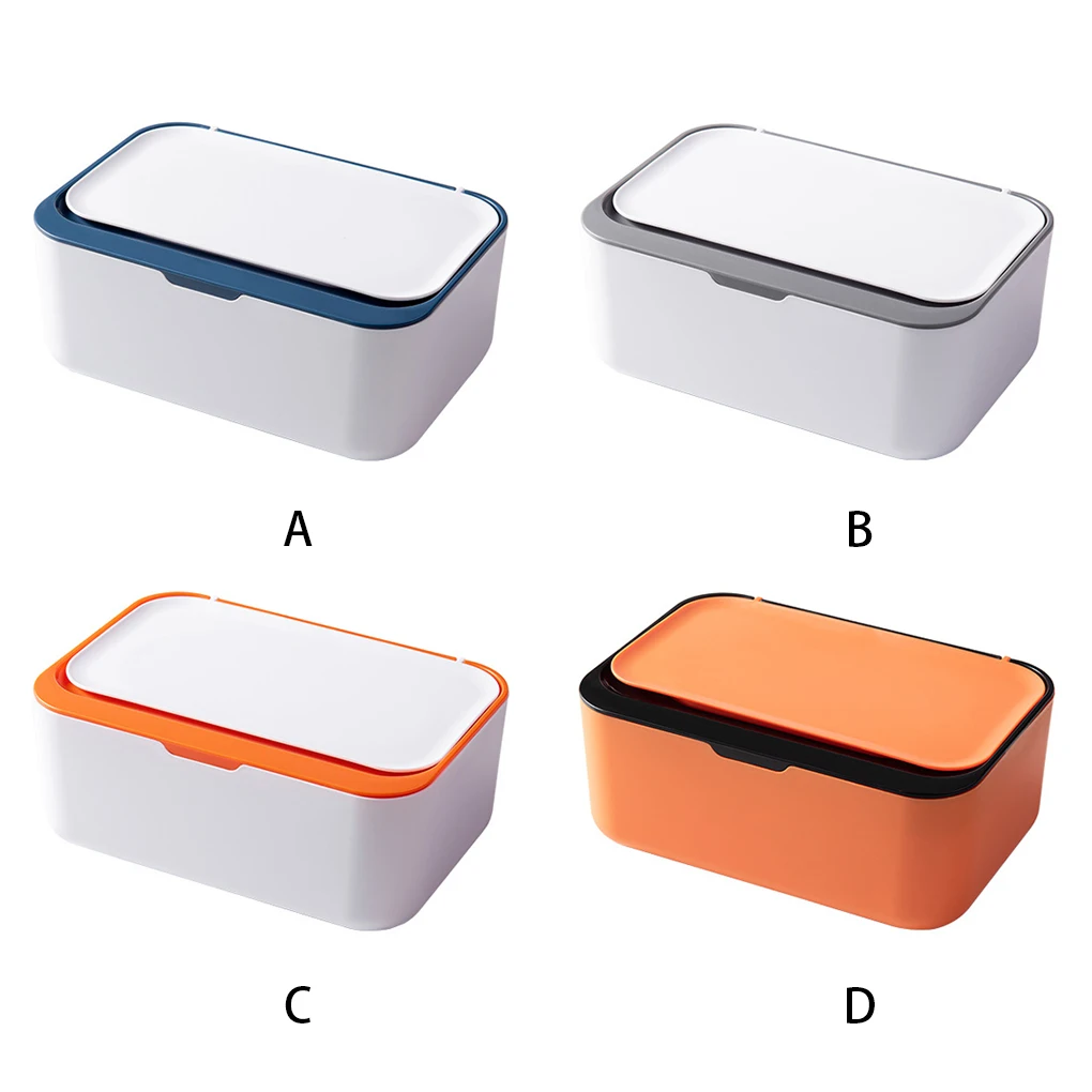 

Tissues Box Rextangular Bedroom Napkin Case Portable Reusable Cover Home Paper Towel Holder with Lid Dark Blue