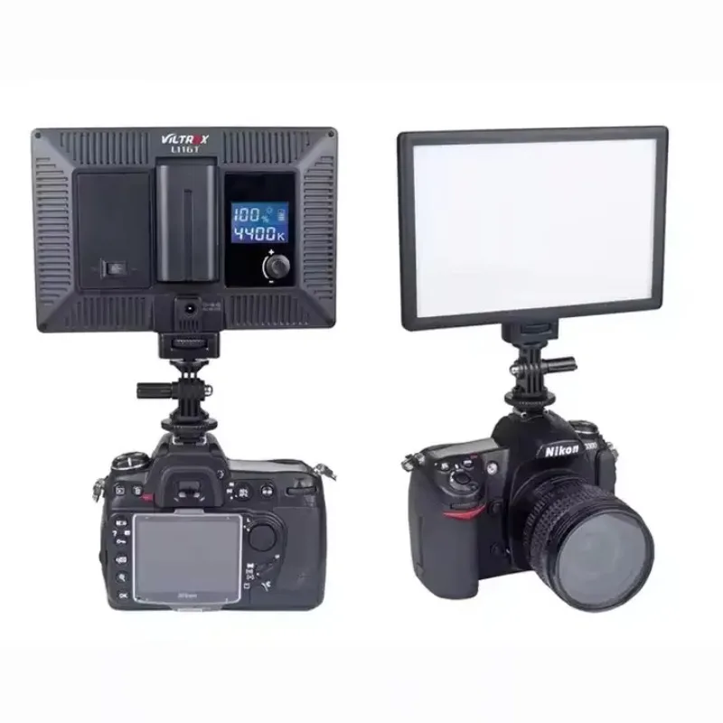 Фото Новый профессиональный светодиодный видеосвет Viltrox L116T 2026 года для камер Nikon и Canon, светодиодная панель-осветитель для камеры №1