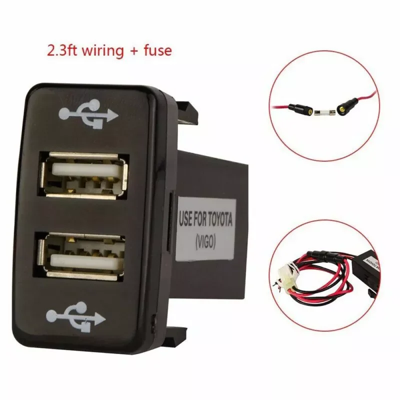 

Car Dual USB 2-Port Phone Charger For Toyota 4Runner/Prado 120 Series 2003-2009 FJ Cruiser 2007-2014 Fortuner 2005-2014 Ect