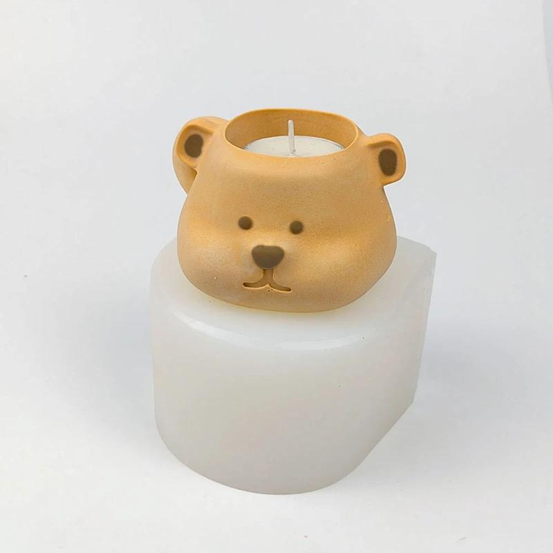 

R3MC Unique Candlestick Resin Mould Tealight Candle Holder Resin Silicone Molds DIY Candle Case Epoxy Resin Casting Moulds