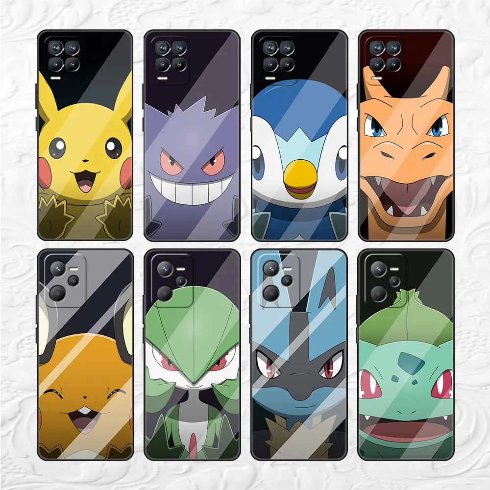 

Cartoon Cute Pokemon Case For Realme 8 GT Noe 2 3 5 7 6 Pro 8i C35 C21 C21y 9 Plus 11 C55 C53 Phone Coque