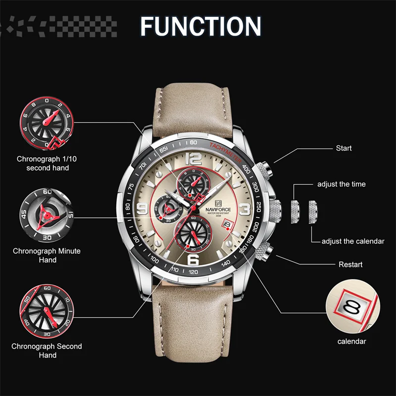Top luxury original fashion watch men's multifunctional sports waterproof quartz watch clock