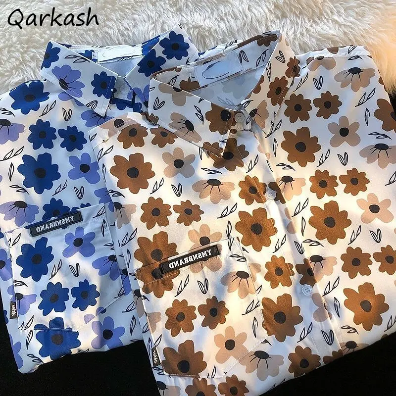 

Print Shirts Women Baggy Retro Summer Couples Clothes Harajuku High Street Personal Temper Chic American Fashion Clothing Camisa