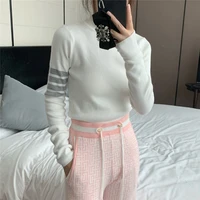 spring new tb slim half turtleneck knitted wool bottoming shirt is thin and warm wool sweater