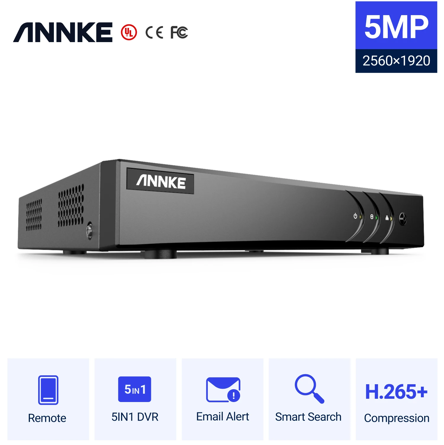 ANNKE 8CH 5MP 5in1 HD TVI CVI AHD IP безопасности DVR рекордер H.265 цифровой видеорегистратор с