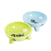 cartoon cute ceramics cat dog eating and drinking bowl water container pets supplies puppy kitten feeding single tray porcelain
